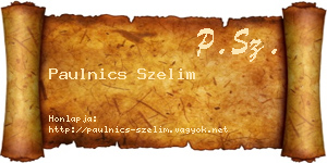 Paulnics Szelim névjegykártya